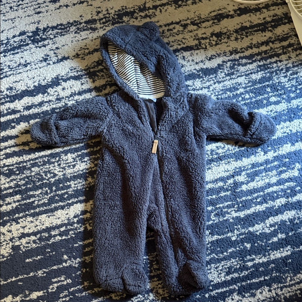 Carter's Plush Navy Hooded Footie